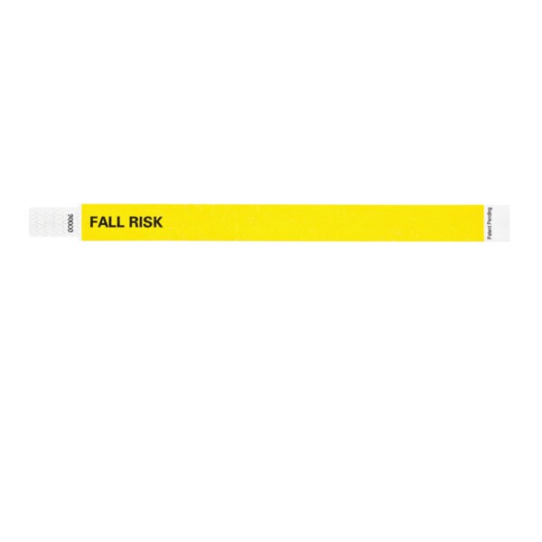Wristband - Tyvek - Fall Risk 1" x 10" Yellow w/Black